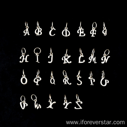 Silver 925 Gold Plated Alphabet Pendants